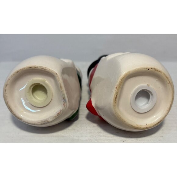 Snowman Salt & Pepper Shakers Couple Arm in Arm Ceramic 4" Holiday Winter Decor - Picture 7 of 7